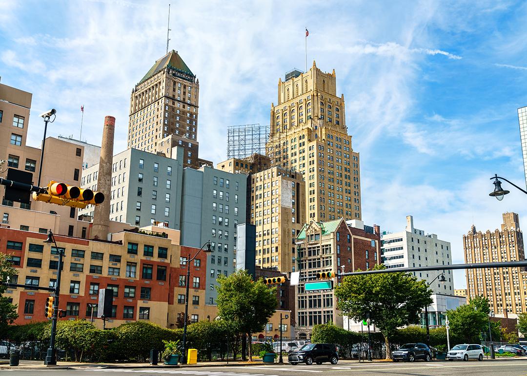 Skyline of downtown Newark, New Jersey.