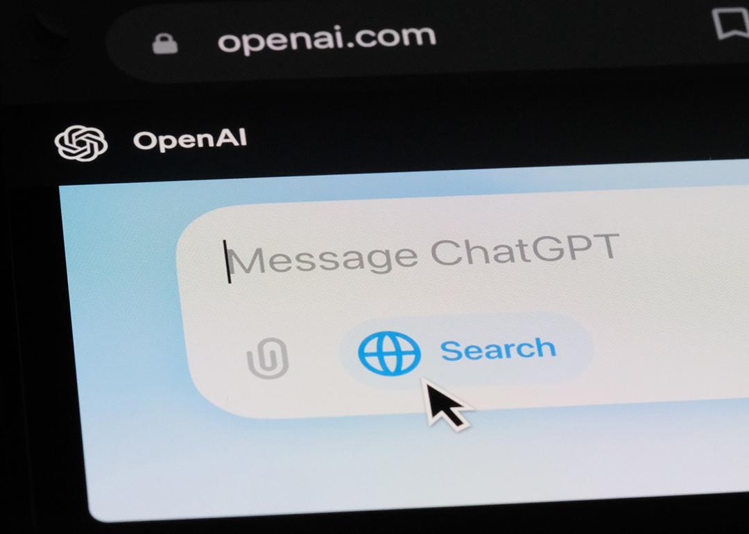 "Message ChatGPT" on the OpenAI website.