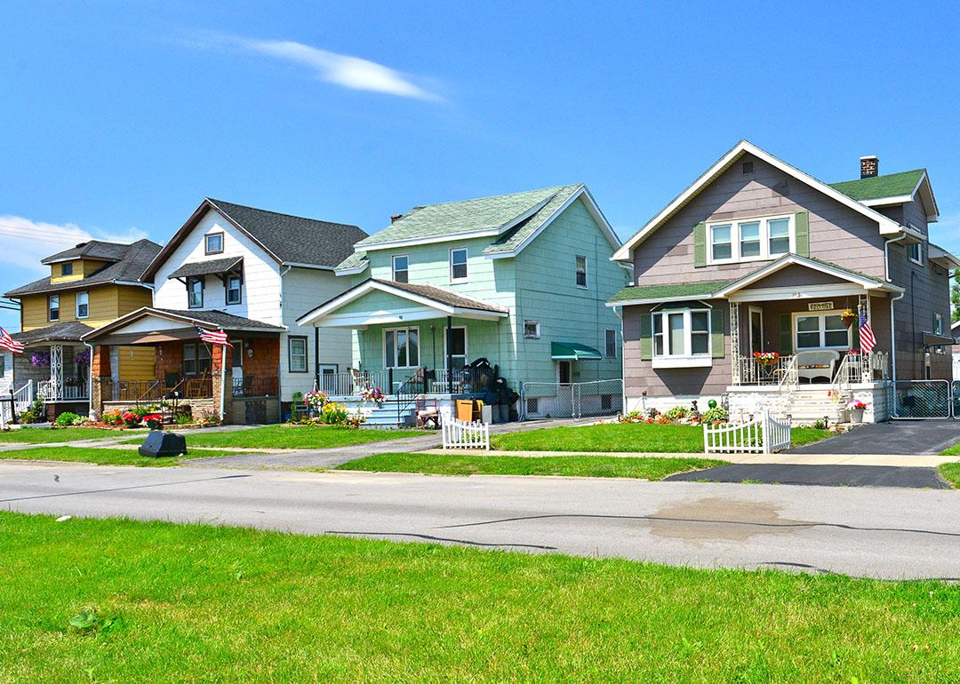 Wooden houses in the industrial suburb of Buffalo, NY, USA.