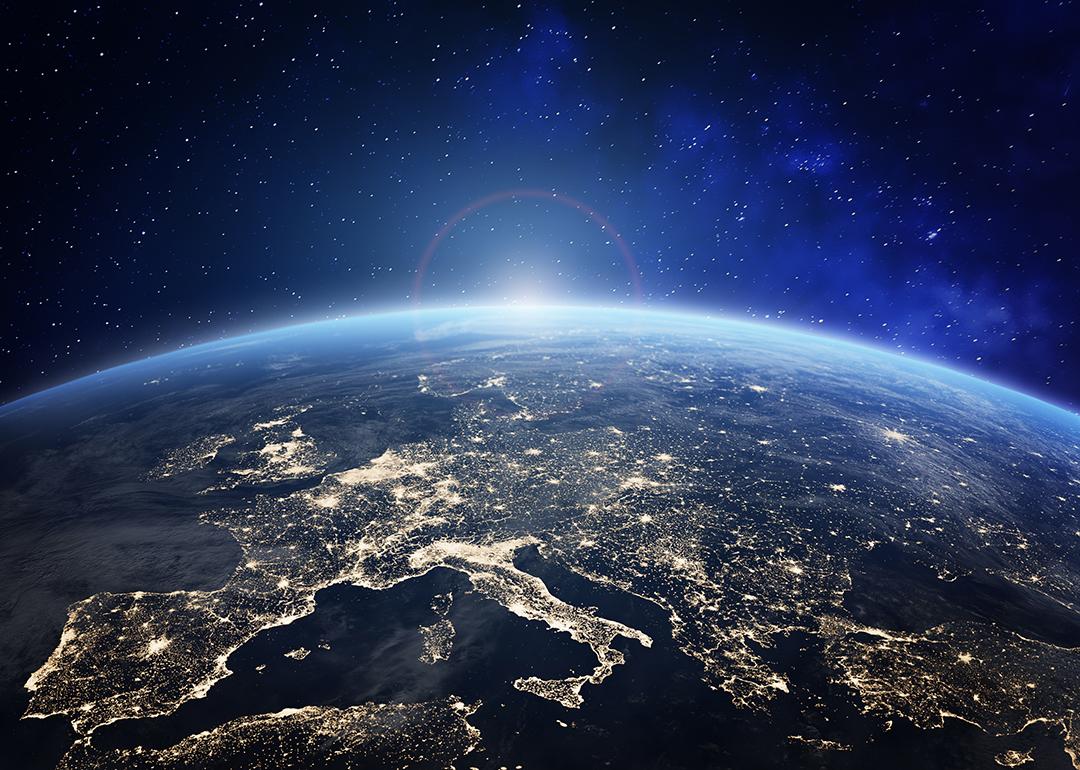 Planet earth viewed from space.