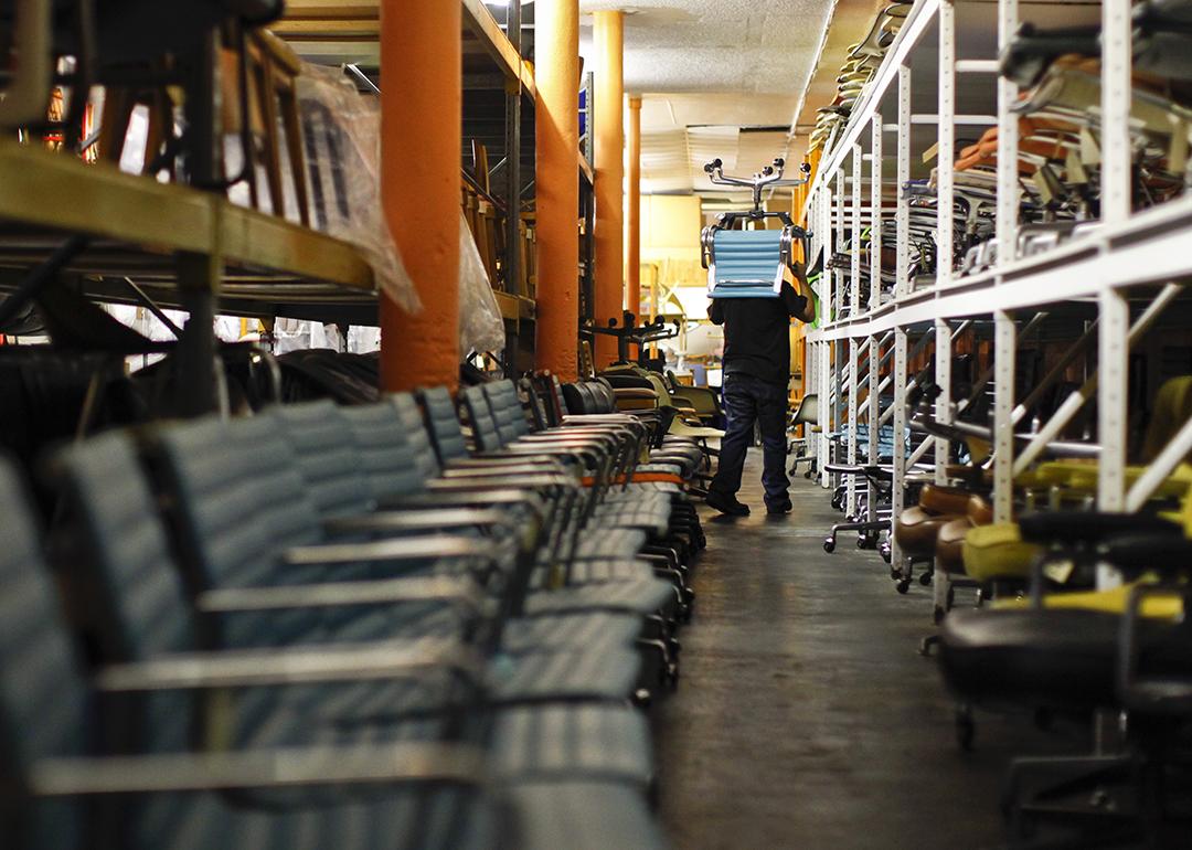 Metro Retro Furniture's warehouse in Pasadena, Texas.