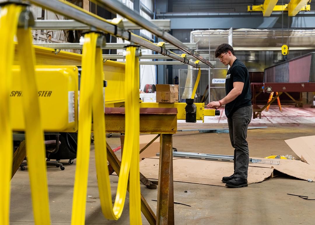 Field technician apprentice at Hoosier Crane Service Company.