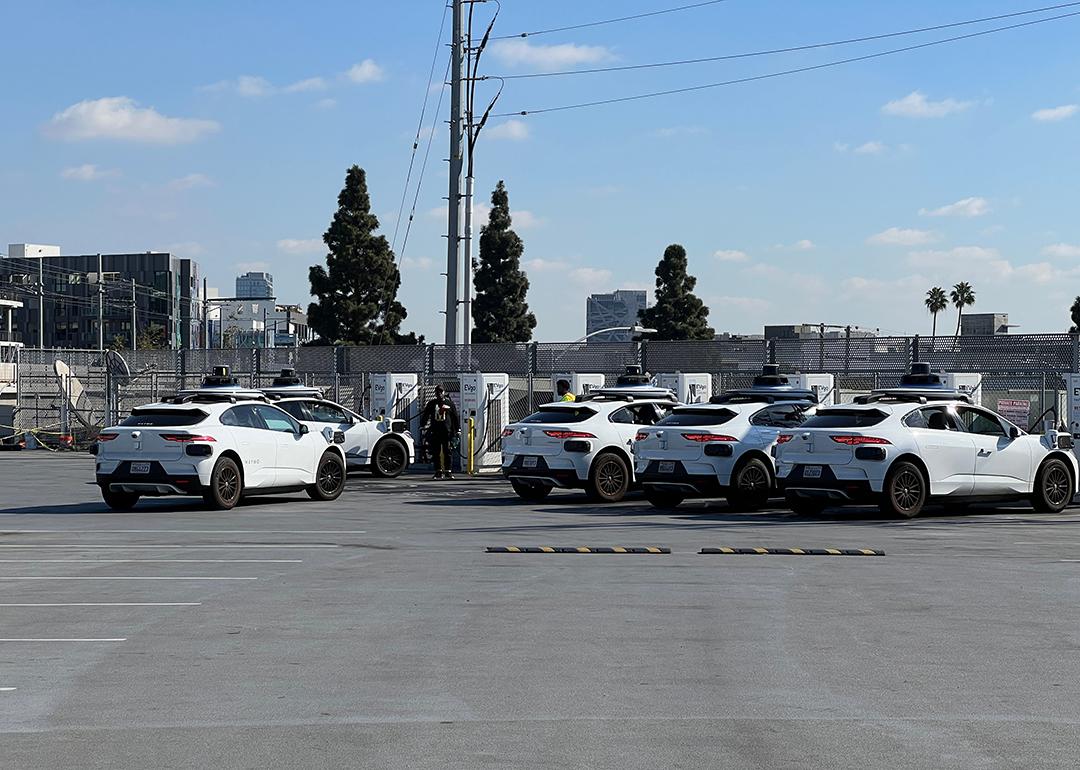 A Waymo parking lot in Culver City, California.