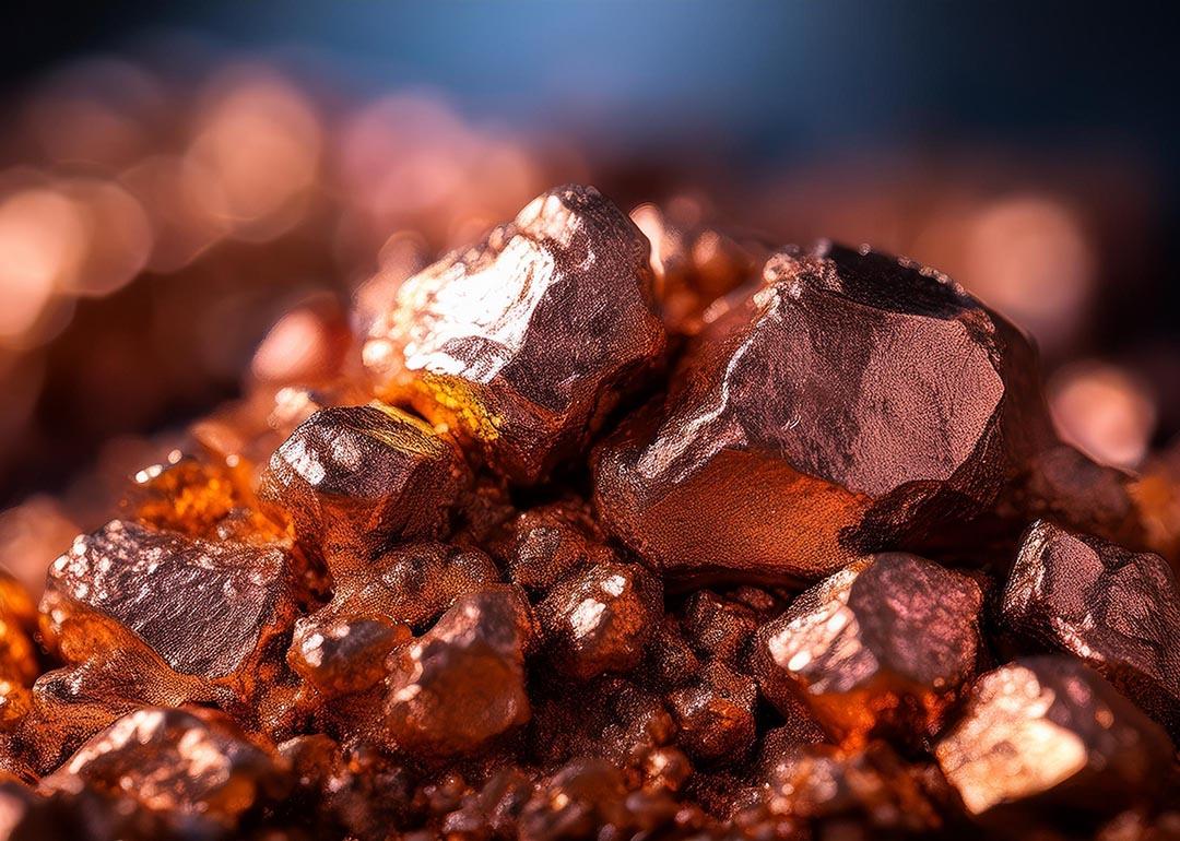 Macro view of copper ore.