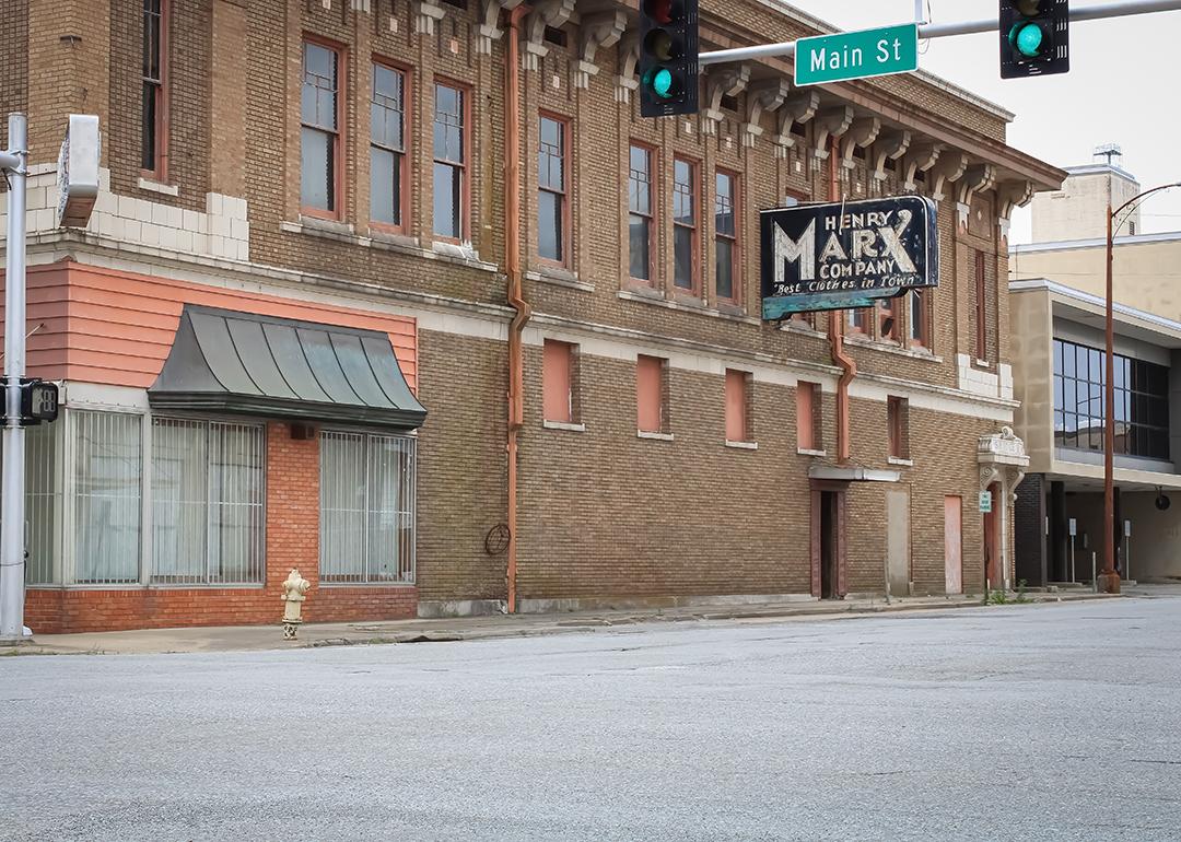 A historic building in a small town in Pine Bluff, Arkansas.