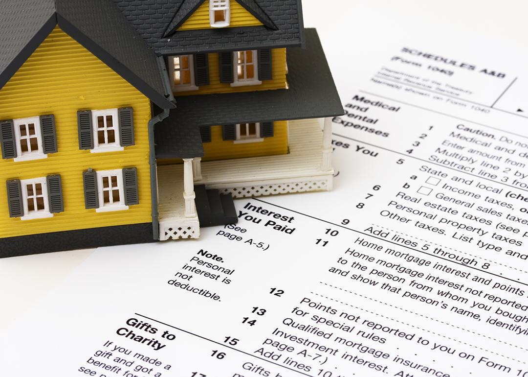 A figure of a house on a U.S. tax form.