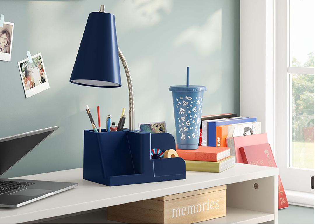 A student's homework station in their bedroom.