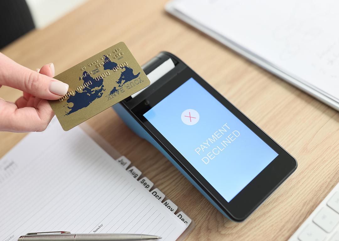 Payment declined on a terminal using a gold credit card.