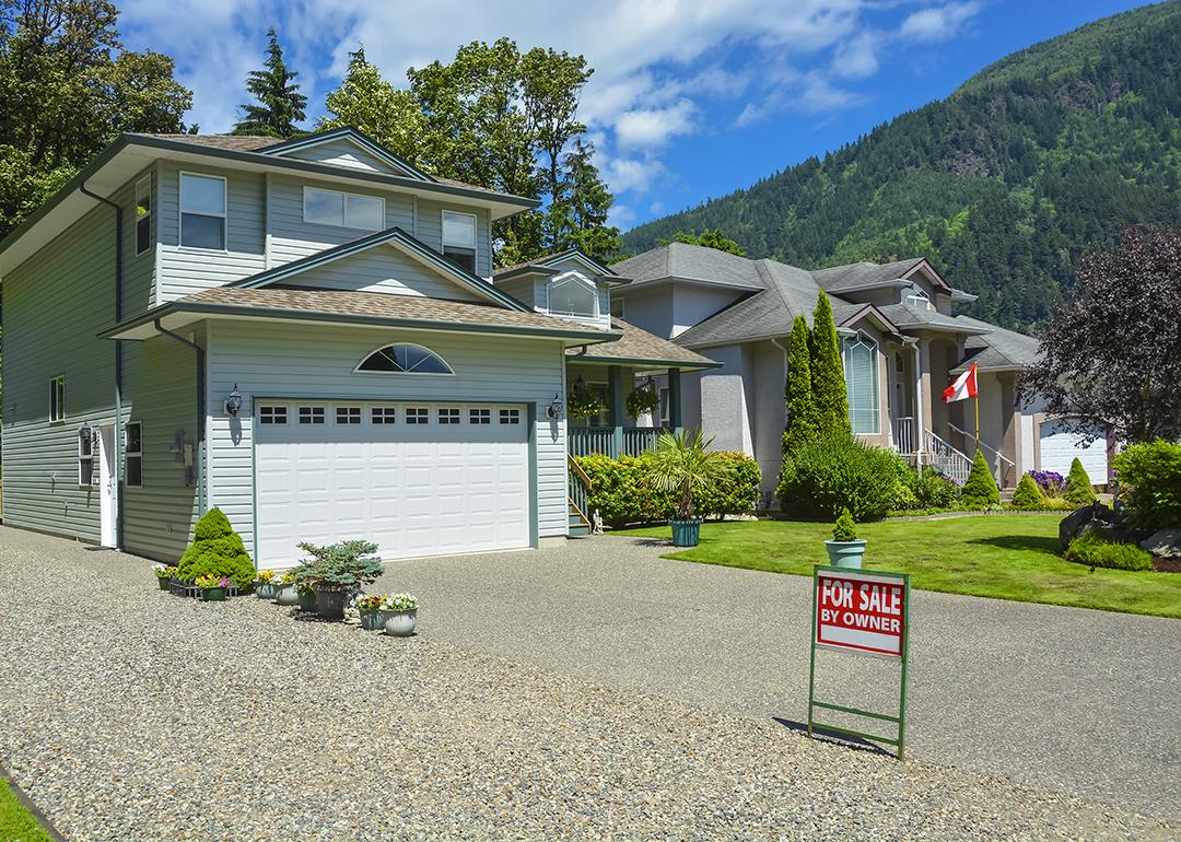 A suburban house for sale in British Columbia.