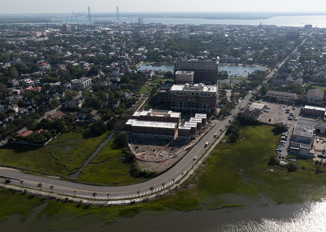 Aerial view of downtown Charleston, South Carolina.
