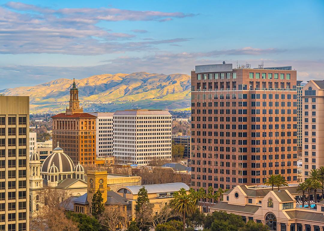 Skyline of downtown San Jose in California.