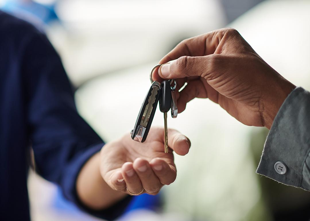 Car keys passed on to an owner.