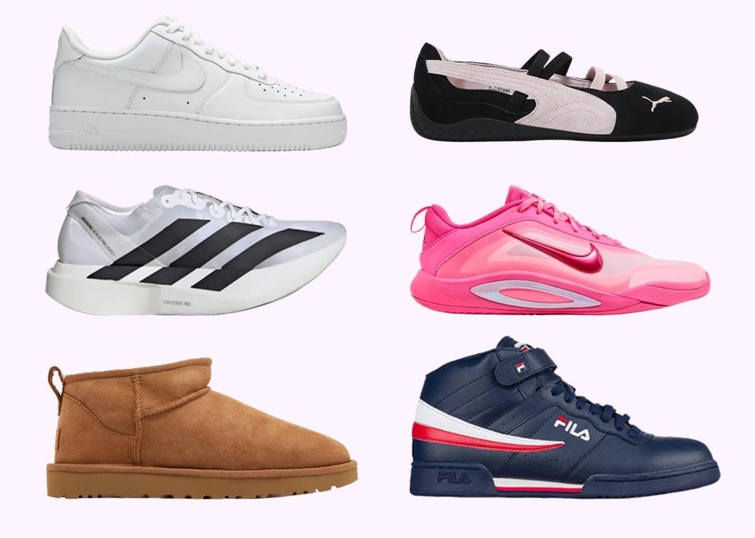 A collage of the top six sneaker models for 2025.
