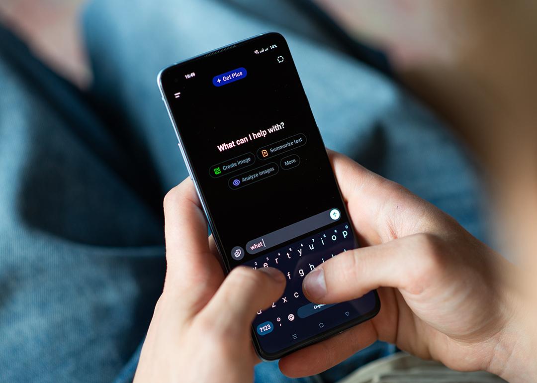 The ChatGPT app on a user's smartphone.
