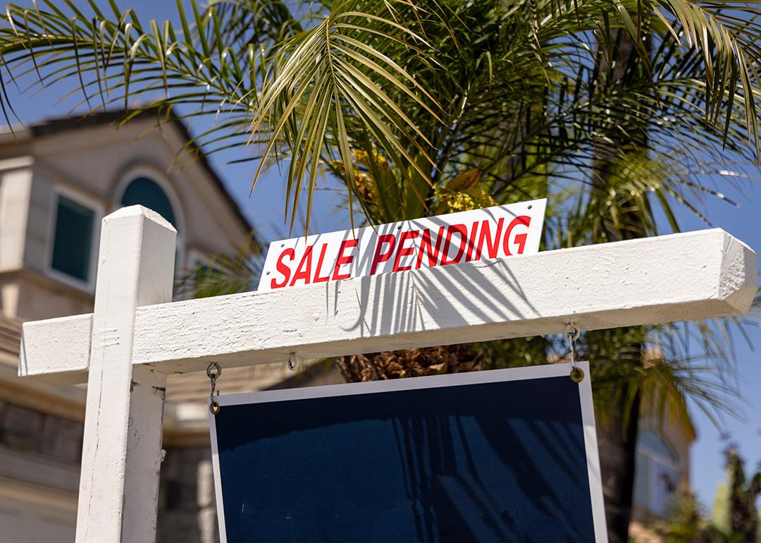 A 'sale pending' sign on a property.
