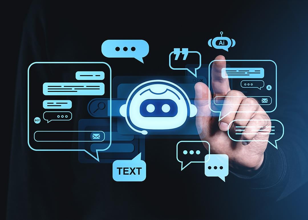 A futuristic digital AI interface.