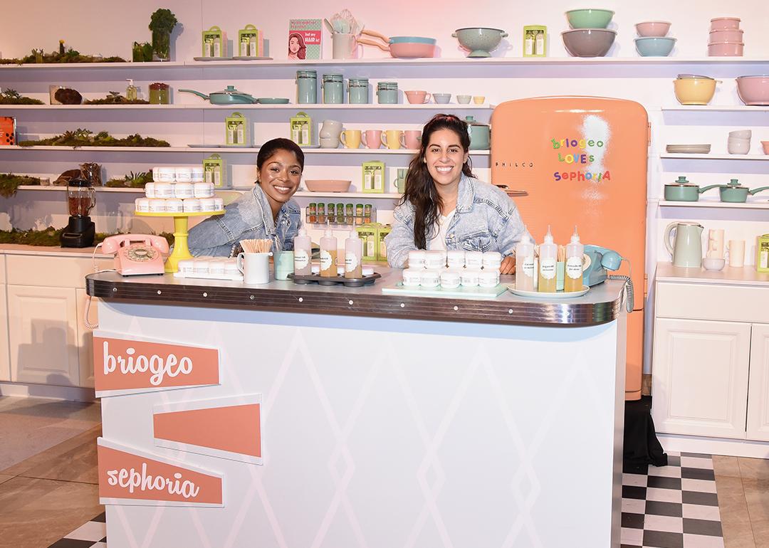 Briogeo, a hair care company, and its vendors at its booth during the 2018 SEPHORiA event in Los Angeles, California.