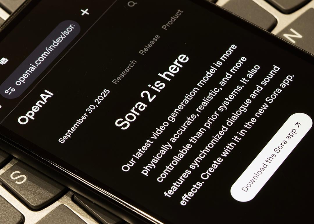 The OpenAI website displaying 'Sora 2 is here'.