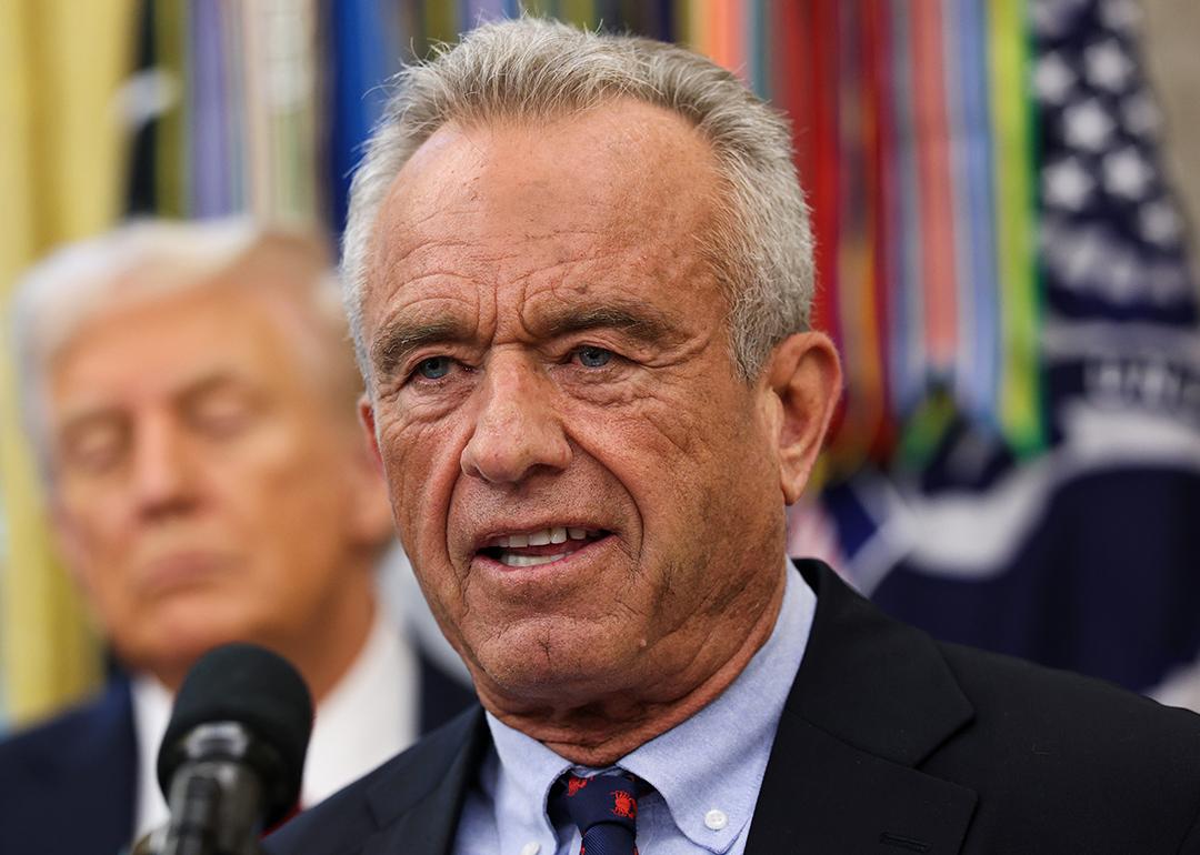 U.S. Secretary of Health and Human Services Robert F. Kennedy Jr. speaks after U.S. President Donald Trump announced a deal with Pfizer to lower Medicaid drug prices in the Oval Office of the White House on September 30, 2025 in Washington, DC.