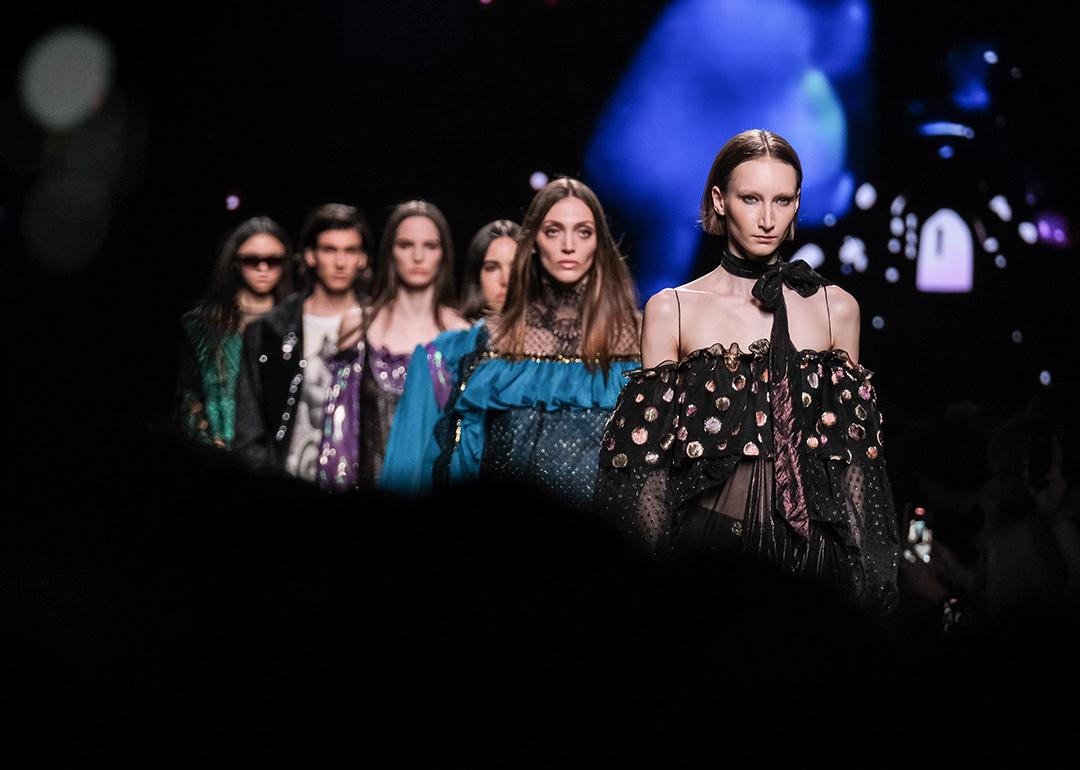 Models walking the runway.