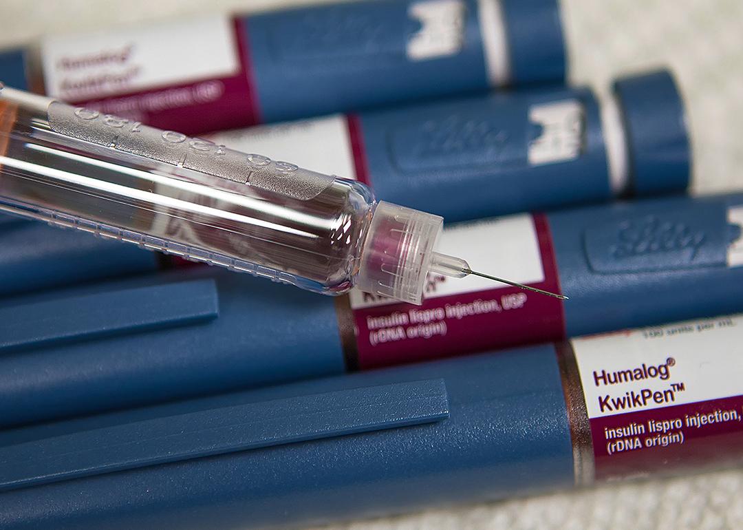 Tip of an insulin injection.