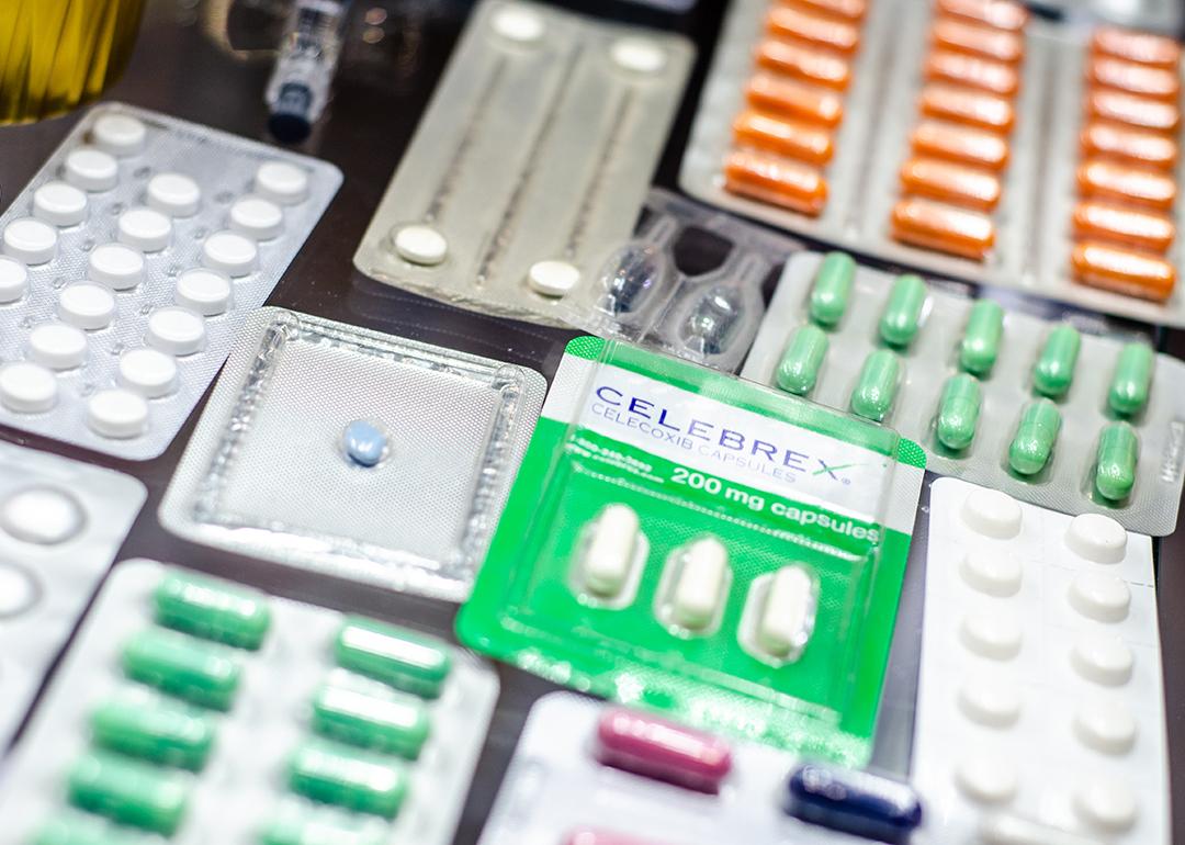 A blister pack of Celebrex tablets.