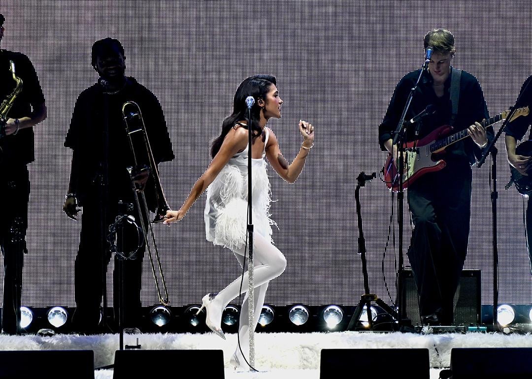Singer Olivia Dean performs at Hot 99.5's iHeartRadio Jingle Ball 2025 at Capital One Arena, Washington, D.C.