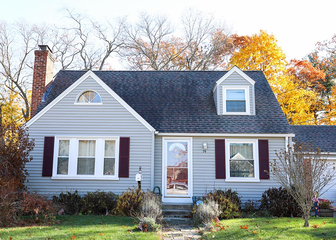 Facade of an American suburban home.