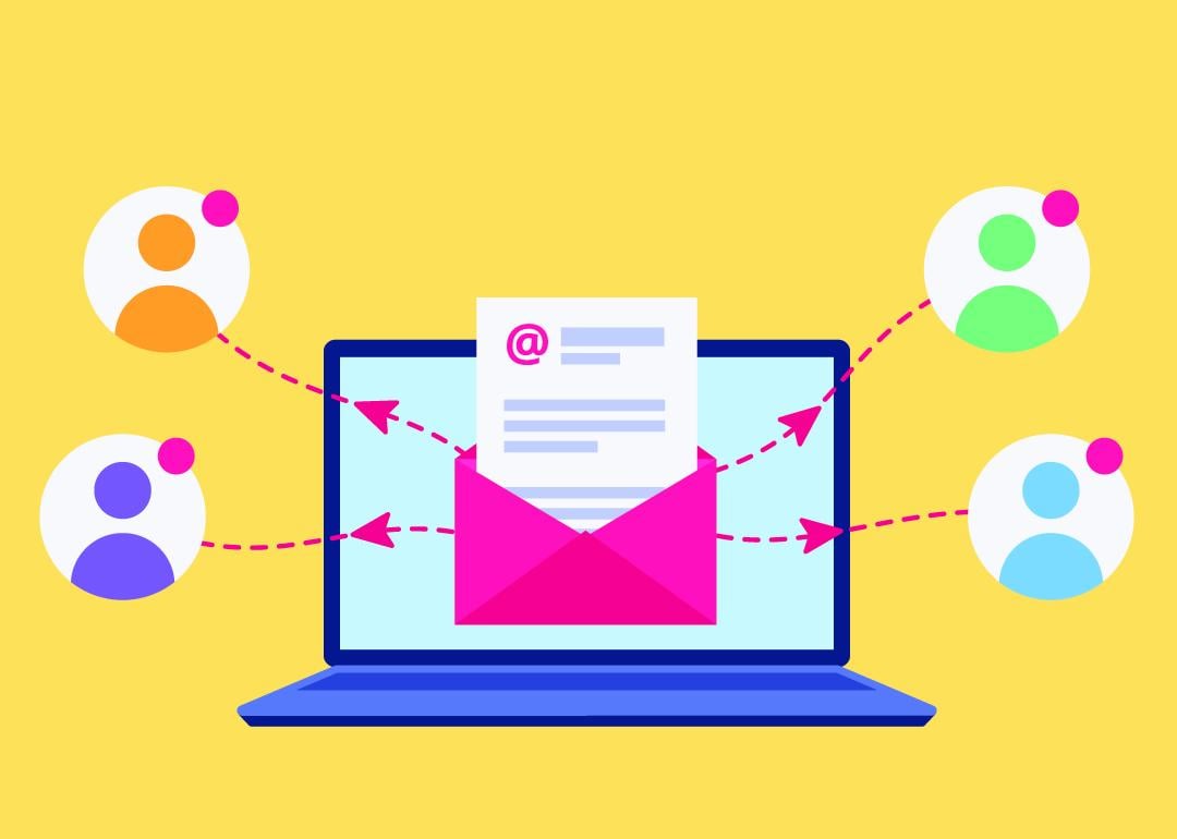 Vector illustration of an email sent to users as a concept of email marketing.