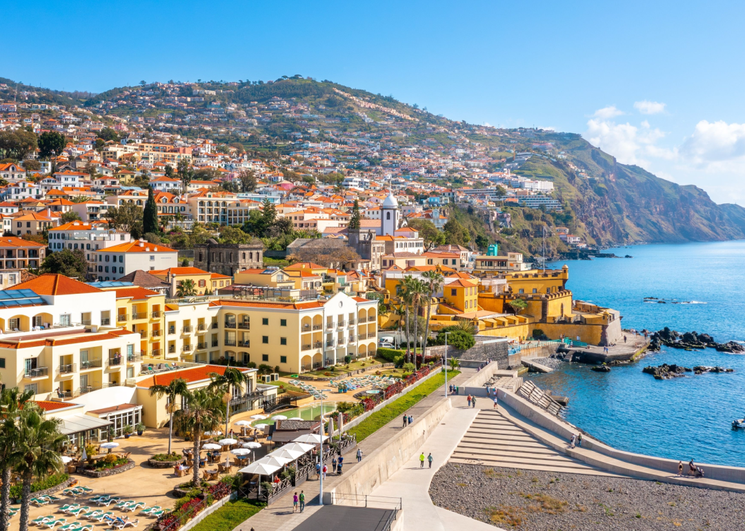 Panoramic view of the capital of Madeira island Funchal, Portugal.