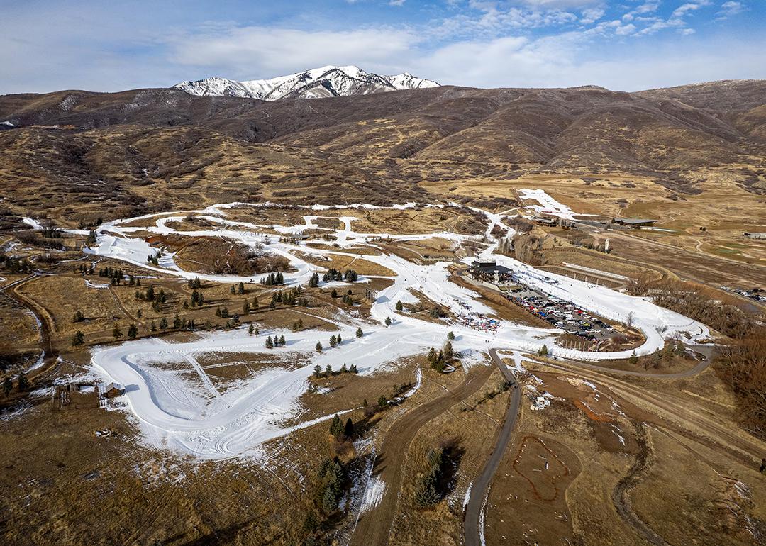 Aerial view of Soldier Hollow Nordic Center in Midway on Friday, January 23, 2026.