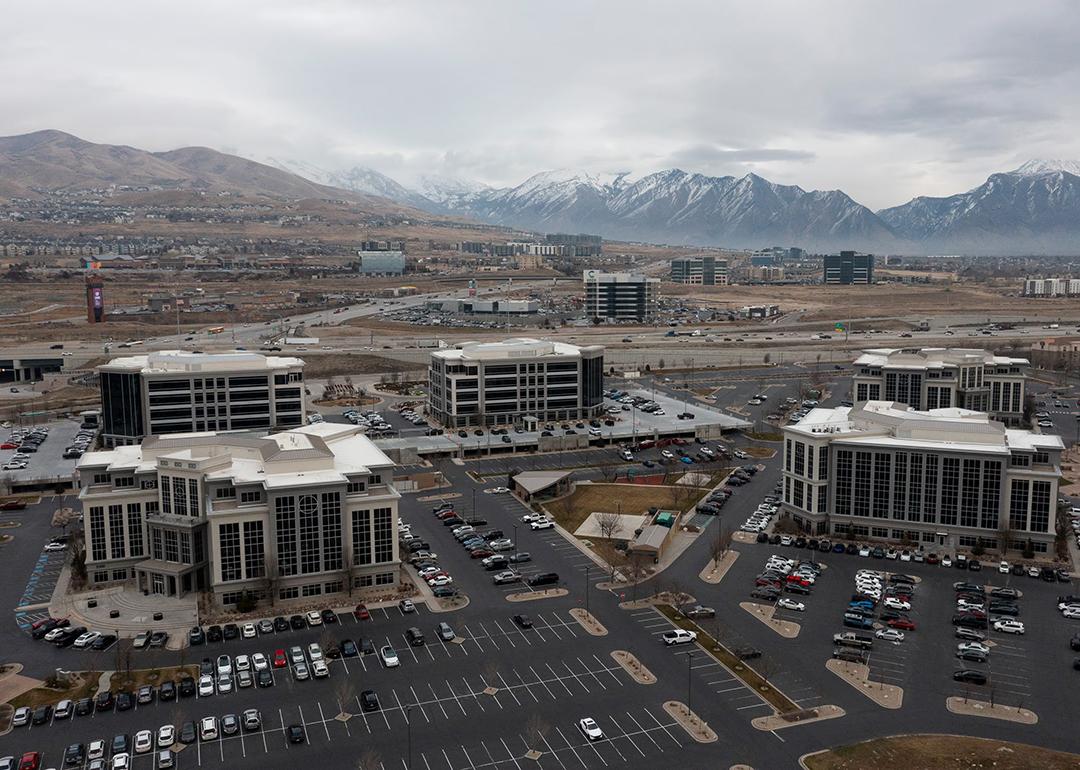 Various office building that make up Silicon Slopes are seen in Lehi on Friday, January 23, 2026.