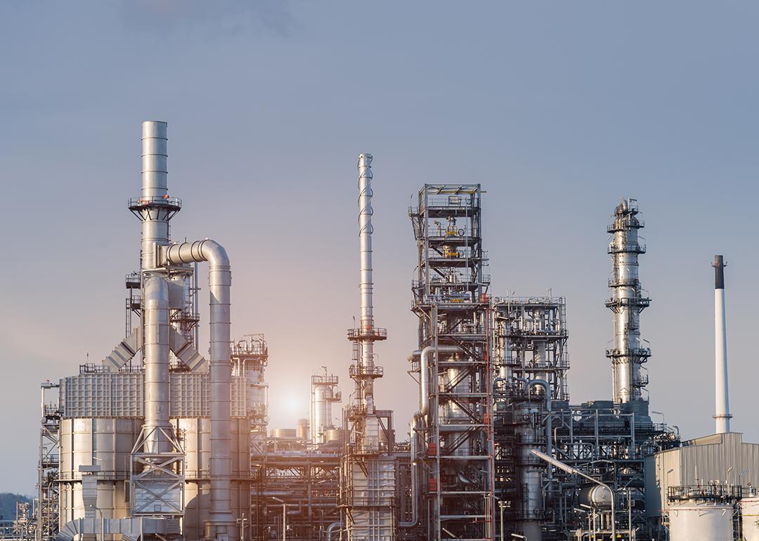 An oil refinery factory.