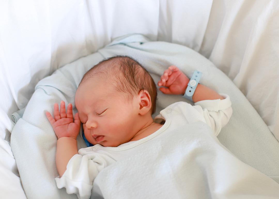 A newborn baby sleeping.