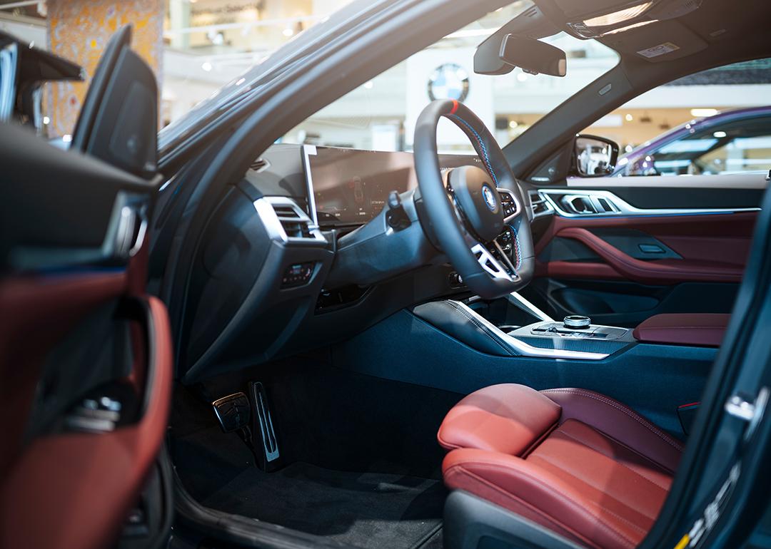 Interior of the 2024 BMW i4 car.