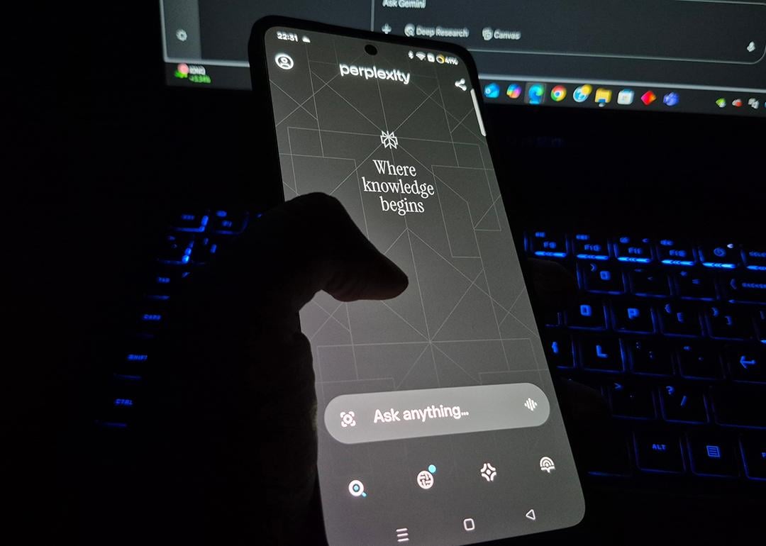Perplexity AI app on a smartphone.