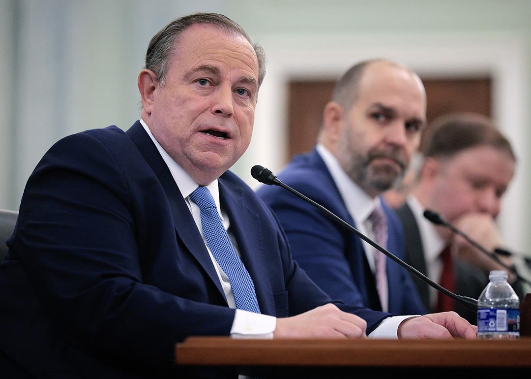 Newsmax CEO, Chris Ruddy, testifies during Senate hearing about media ownership on Capitol Hill, Washington D.C.