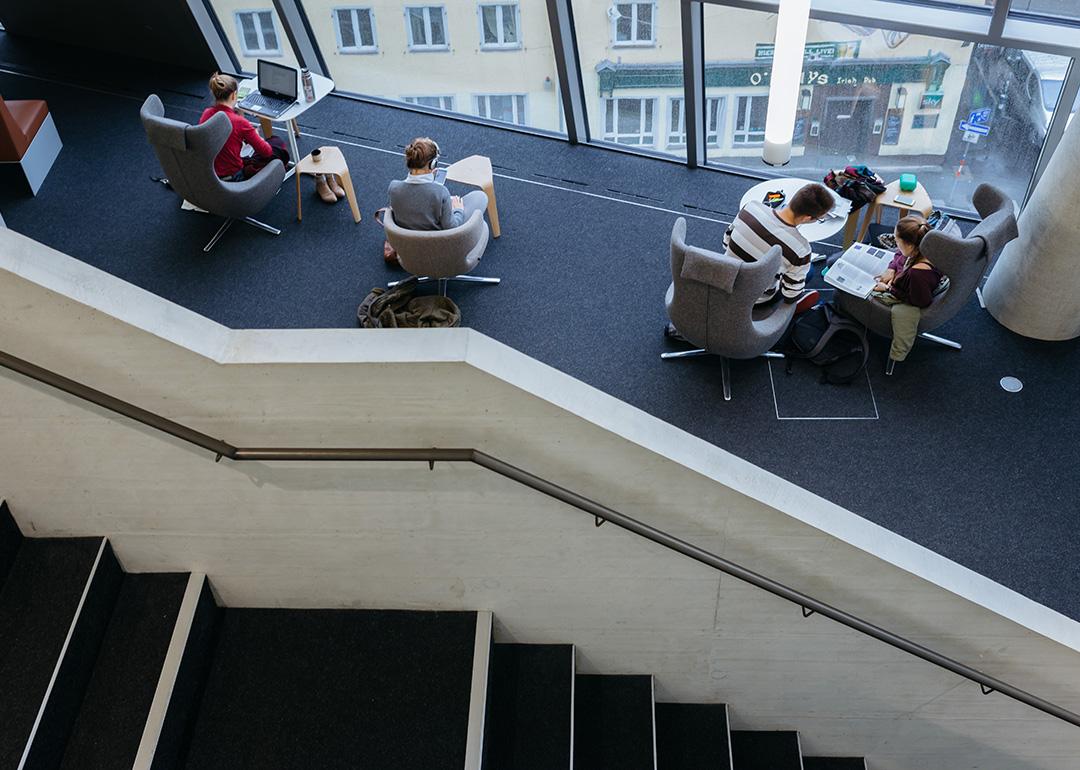 Interior of a University Library Freiburg, Germany.