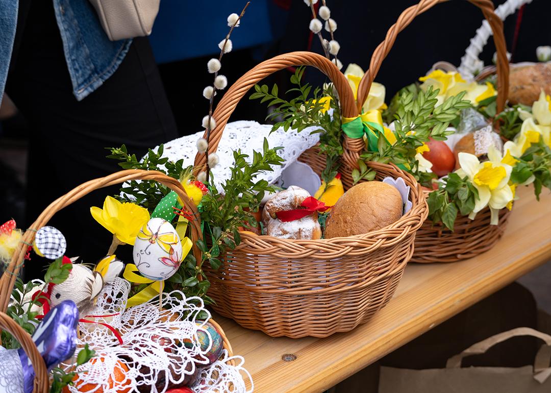Easter basket offerings for church.