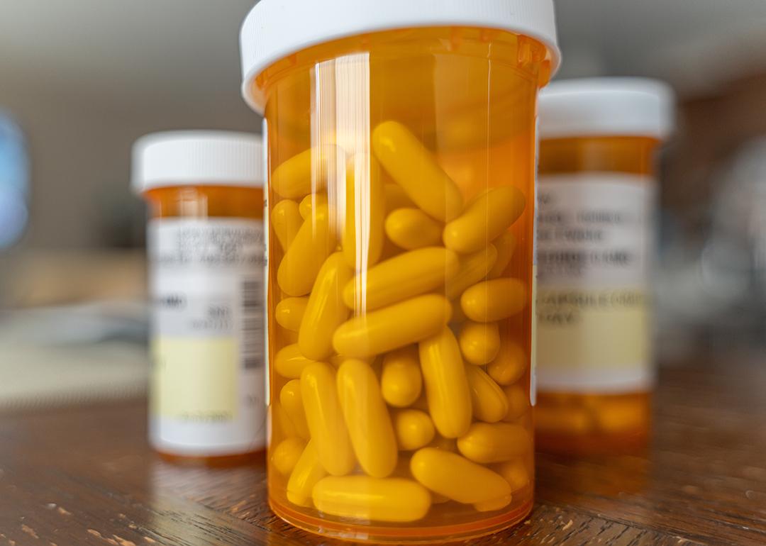 Bottles of prescription capsules.