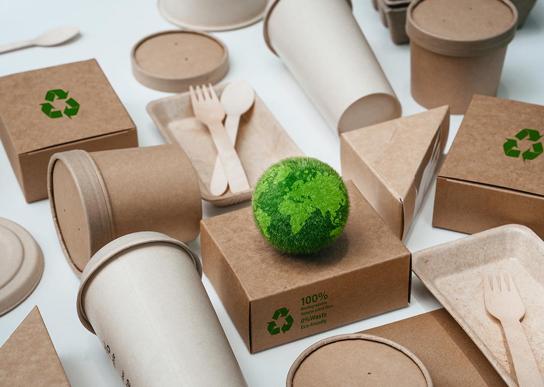 Eco friendly paper-based packaging for dining and food products.
