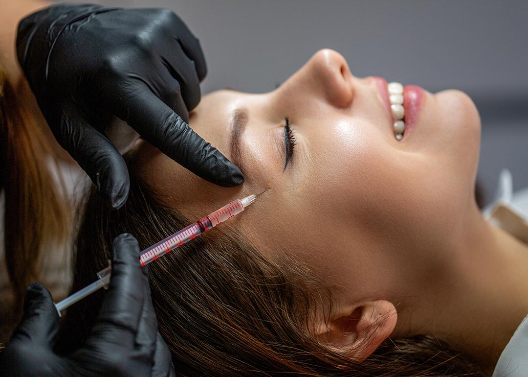 A person undergoing a botox procedure. 