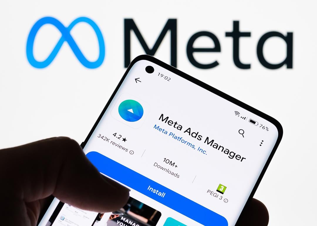Meta Ads Manager app ready to be installed from the app store.