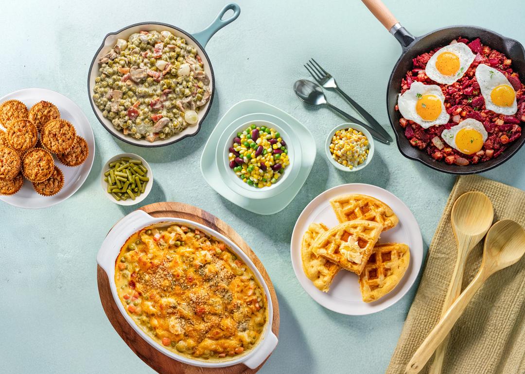 Traditional Easter dishes served on a table.