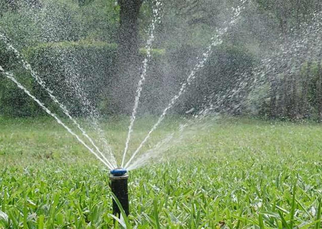 A lawn sprinkler system.