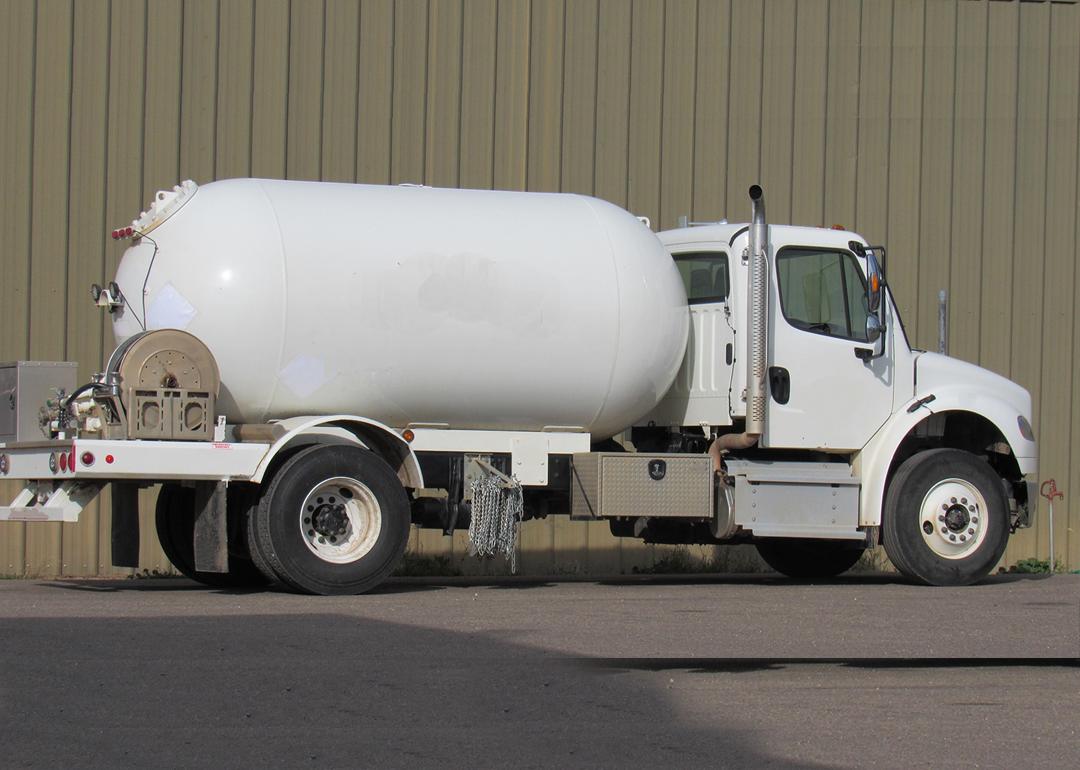 Propane trucks set to deliver propane to houses in rural areas.
