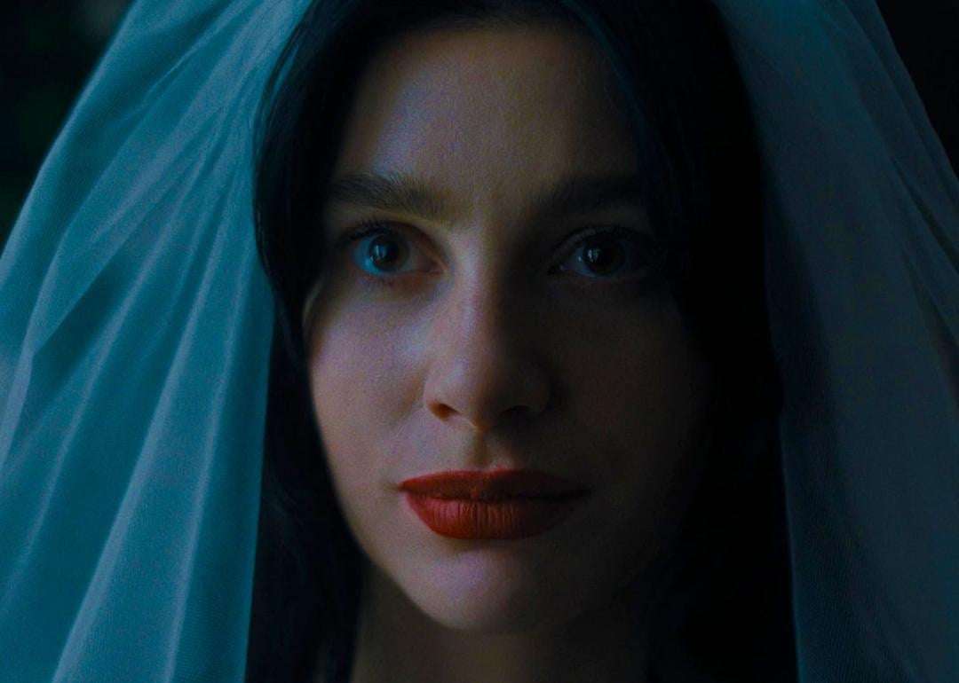 Close up of Camila Morrone as Rachel on Something Bad is Going to Happen