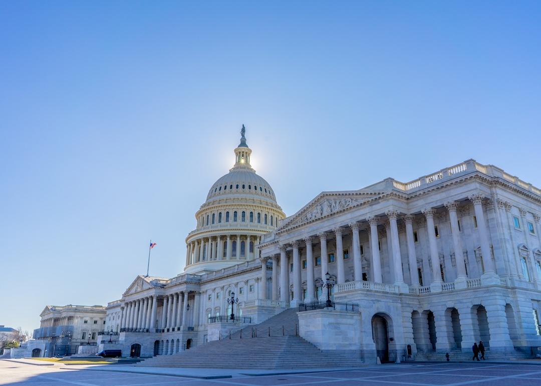A view of the Capitol Hill building in winter.