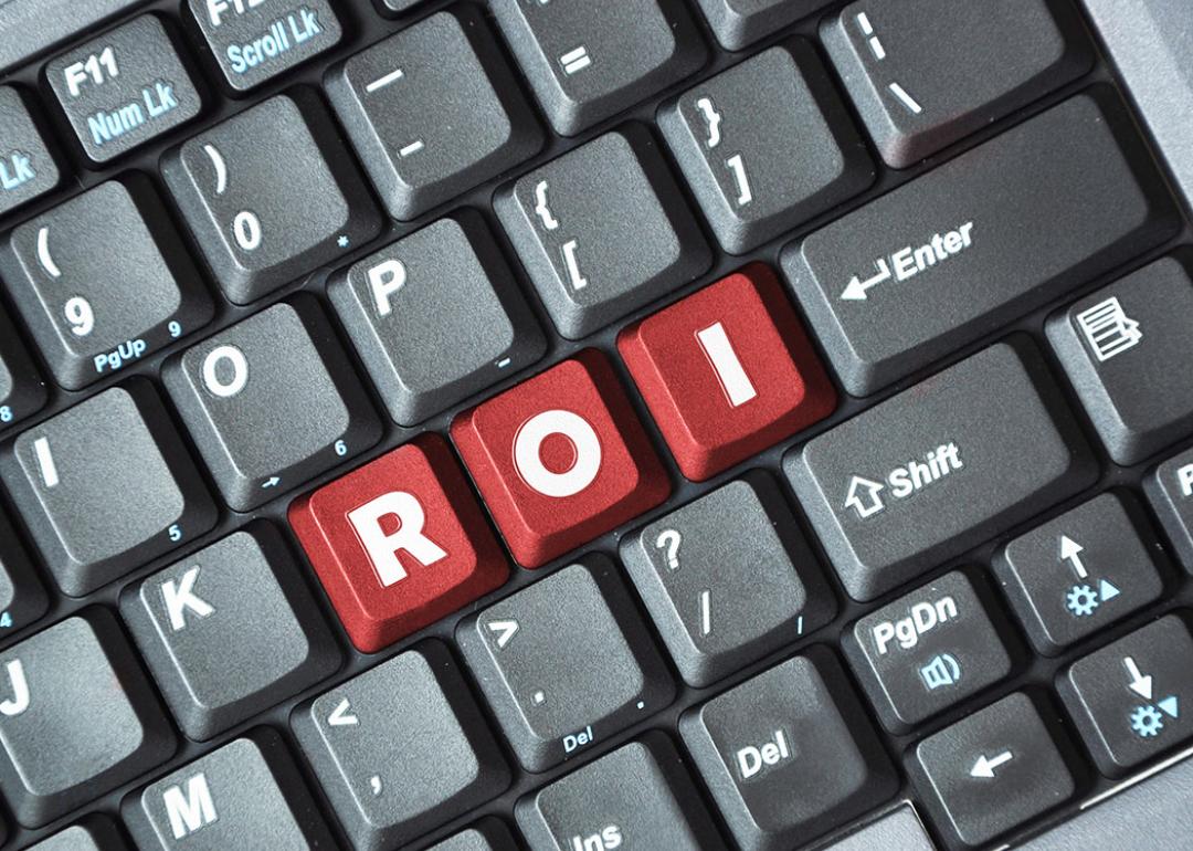 Keyboard with the "ROI" keys highlighted in red.