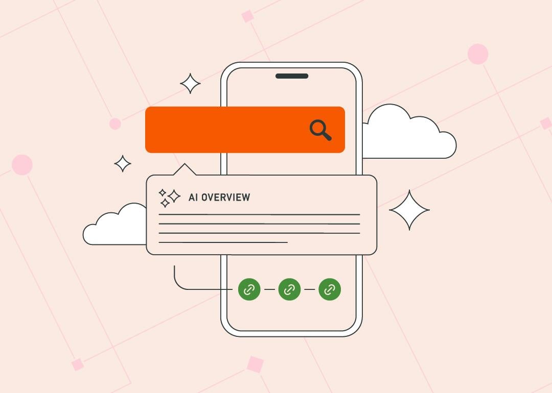 A vector illustration of an AI overview results using a search engine from a smartphone.
